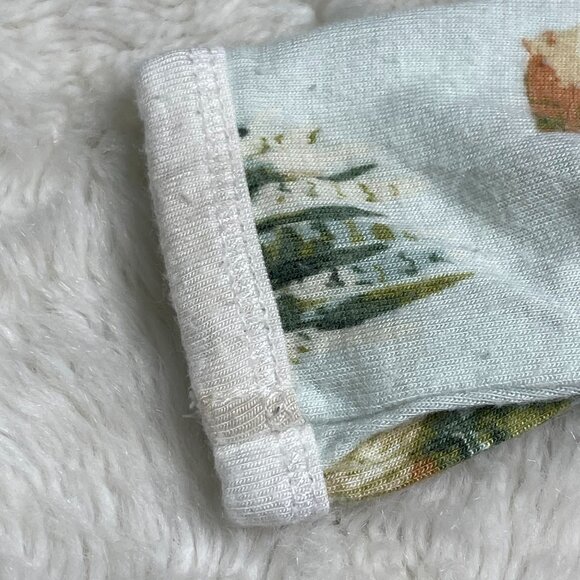 Milkbarn Kid's Green Blue Plants Pattern One Piece Pajama Size 6-12 Months - Picture 10 of 10